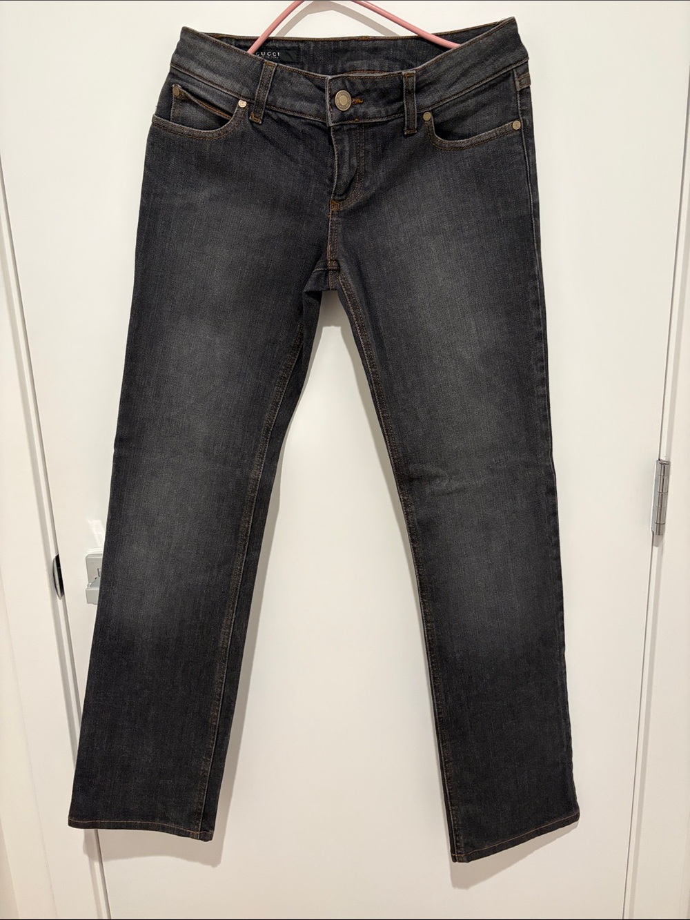 Gucci Black Washed Low waist Straight Leg Jeans
